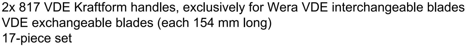 ידית מברג +ביטים וורה WERA KRAFTFORM KOMPAKT 60I+IS 62I 65I 67I 17 05059030001